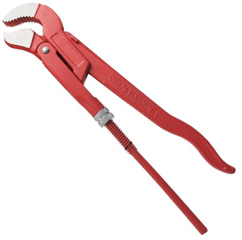 WEDO Rothenberger,Industrial Eckrohrzange,Rohrzange, Spannweite,Wasserpumpenzange,Einhandrohrzange,S-förmiges Maul,Länge 420mm,CR-V Stahl,Zangenöffnung max. 74mm