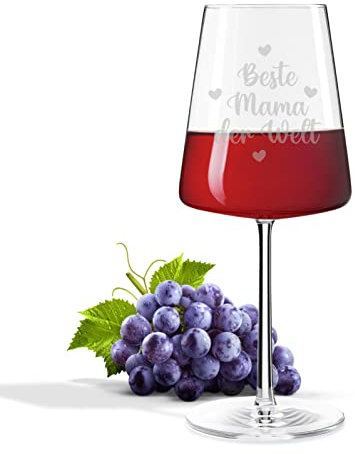 Urhome Copa de vino con grabado de la mejor mamá del mundo, 520 ml, copa de vino tinto, copa de vino, grande para mamá, madre, día de la madre, cumpleaños, Navidad