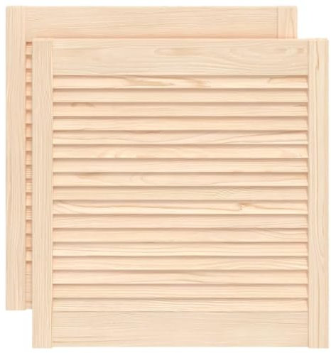 Portes d armoire à persiennes 2 pcs 61,5x59,4 cm pin massif