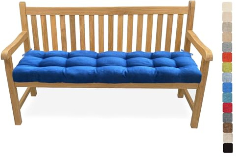 Lsjoaw Bankauflage Bankkissen 145X40X6CM Sitzauflage Sitzkissen Bank Bankpolster Sitzpolster Auflage für Gartenbank Sitzbank & Hollywoodschauke Outdoor/Indoor,Color#27 Blau