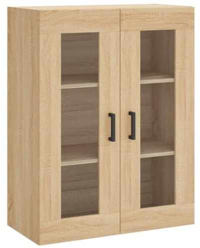 vidaXL Wandschrank, Hängeschrank mit viel Stauraum, Wandmontage Badezimmerschrank, Aufbewahrungsschrank für Wohnzimmer Schlafzimmer, Sonoma Eiche