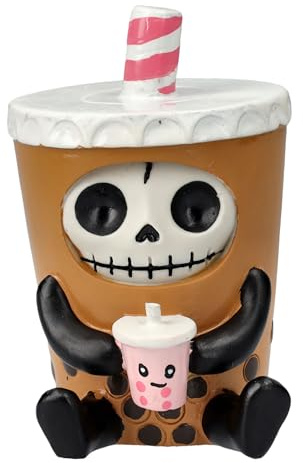 Furrybones Figur Bobby- Lustiges Skelett im Bubble Tea-Kostüm - Sammelfigur