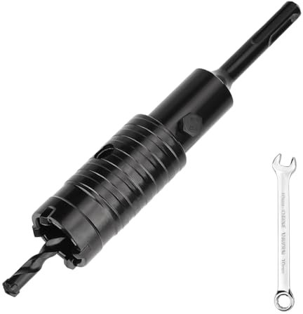 hsawbit 32mm Concrete Hole Cutter Core Drill Bit with 110mm SDS Plus Shank Connecting Rod, Masonry Hole Saw Tungsten Carbide Teeth for Concrete Cement Brick Wall Stone