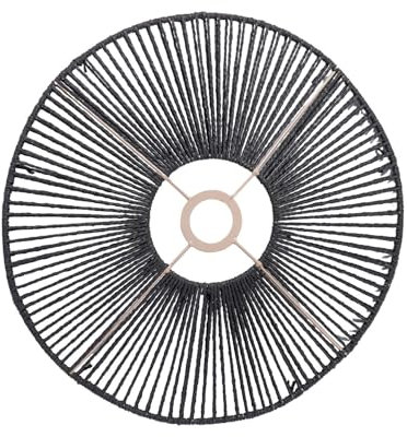 predolo Woven Paper Rope Lampshade Pendant Light Shade Rustic Ceiling Lamp Shade for Home, Black