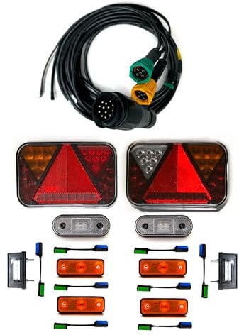 MelTruck® LED Anhängerbeleuchtung SET LED Rückleuchten 13 poig. Kabelsatz 7m Leuchten Set