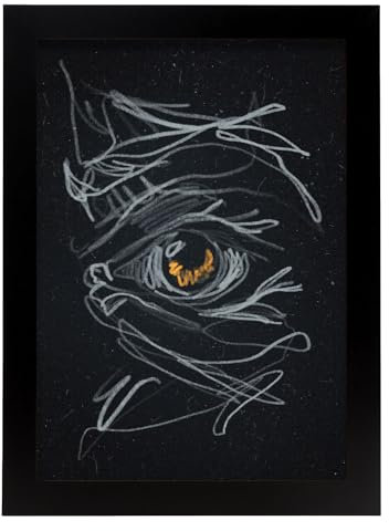Nacnic Crystic Auge Blatt. In Verschiedene Kritzeleien Poster. Ästhetische dekorative Gemälde für Ihr Wohnzimmer, Schlafzimmer, Zuhause Größen A4 mit schwarzen Rahmen