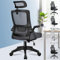 ALFORDSON Ergonomischer Büro-Schreibtischstuhl, Computerstuhl mit dynamischer Lordosenstütze, neigbarer Drehstuhl mit hochklappbarer Armlehne, Grau