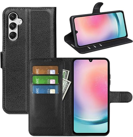 betterfon | Samsung Galaxy A25 5G Hülle Handy Tasche Handyhülle Etui Wallet Case Schutzhülle mit Magnetverschluss/Kartenfächer für Samsung Galaxy A25 5G in Schwarz