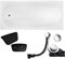 BADLAND Badewanne Original Weiß Acryl Wanne Rechteck BONA 190x80 KOMPLETTSET SET + Kopfstütze + Füßen und Exklusive Chrom Automatik Ablaufgarnitur Made in EU 4in1