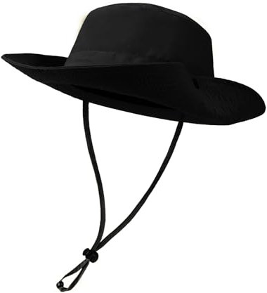 Tuopuda Sonnenhut Herren Damen Fischerhut mit breiter Krempe Bucket Hat UV-Schutz Boonie Hut Wasserdicht Safari Hut Freizeithut für Wandern Camping Reisen Angeln 56-60cm, Schwarz