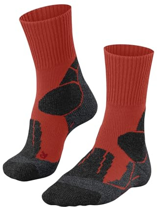 FALKE Men's TK1 Adventure M So Wool Thick Anti-Blister 1 Pair Hiking Socks, Orange Electric 8192, 9.5-10.5