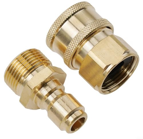 Oniissy 1 raccord rapide femelle 3/8 + 1 raccord rapide mâle 3/8 (plage de pression : 200 bar (3000 psi)), pour tuyau de nettoyeur haute pression