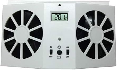 SANWAN Car Solar Powered Fan, Automatic Exhaust Cooling Fan, Portable Foldable, Front/Rear Window Air Vent Exhaust Fan Vehicle Radiator Vent with Ventilation Solar Energy, Cooling Vent Exhaust (White)