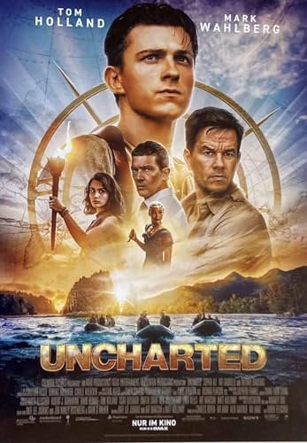 Uncharted - Mark Wahlberg - Tati Gabrielle - Filmposter 37x53cm gerollt