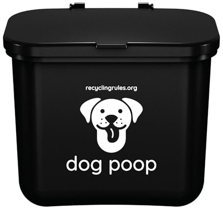 Recycling Rules Small Hanging Wastebasket for Dog Poop in Black for Smaller Dogs (< 25 lbs.)