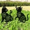 QBMYCN Lot de 2 piquets de Jardin décoratifs en métal pour Cour, Jardin, pelouse, décorations extérieures pour Les Amoureux des Chats (Chat Noir)