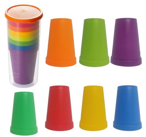 Set di 8 bicchieri di plastica colorati riutilizzabili, 200 ml, bicchieri di plastica infrangibili, robusti e facili da pulire, per feste per bambini picnic campeggio