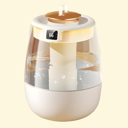 Air Humidifier For Bedroom, USB Dual Nozzle, 2.2 L 360° Quiet Cool Mist Humidifier with Temperature Display for Bedroom Home Living Room Office