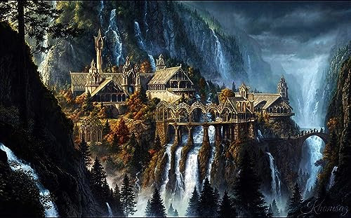 LORDOS 5D Diamond Painting Set, Der Herr der Ringe DIY 5D Diamond Painting Kit, Home Wall Painting Decor, Cross Stitch Diamond Decoration 50x70cm