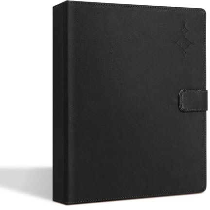 Solinder Notenmappe, 30 lose Blätter, Chormusikordner mit Handschlaufe, PU-Leder für Bühnenauftritte, Klavier, Chor, Sänger, Notenhalter, passend für Größe 21,6 x 27,9 cm