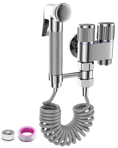 Multiunzionale Handheld Bidet spruzzatore Set Per WC Con Doppie Valvole di Controllo & Attacco Doccetta A Mano Installazione Semplice