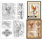 GLOBLELAND Transparente Stempel Mit Retro Phönix Hintergrund Federnotiz Hintergrund Silikon Transparentstempel Siegel Barockmuster Transparente Stempel Für DIY Scrapbooking Karten Erstellen Fotoalben