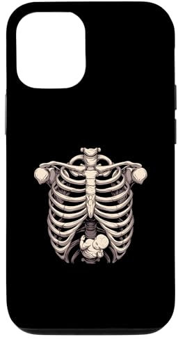 Coque pour iPhone 13 Halloween effrayant Squelette enceinte Annonce de bébé