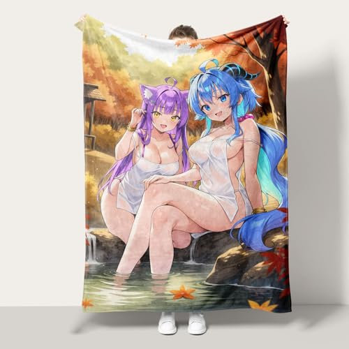 PORNHUX Anime Überwurfdecke Bett 200x220cm XL Kuscheldecke flauschig Tagesdecke Fleecedecke extra Soft weich Sofa Decke Baumwolldecke hochwertige Verarbeitung Wohnzimmer Deko Überwurf für Couch