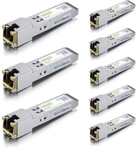 [8 Pack] 1G SFP to RJ45 Mini-Gbic Module 100-meter, 1000Base-T Copper Transceiver Compatible for Cisco GLC-T/SFP-GE-T, Meraki, Ubiquiti UniFi UF-RJ45-1G, Netgear, Zyxel, D-Link, TP-Link and more