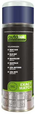 AutoTek Professional Exact Match Car Spray Paint, Volkswagen Night Blue Metallic Aerosol Spray 300 ml