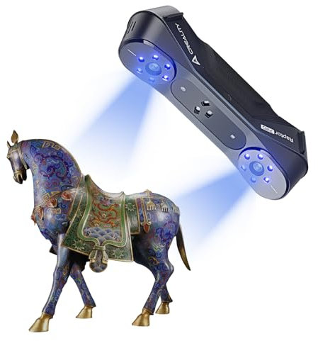 Creality Scanner 3D CR-Scan Raptor Pro, Scanner Portable Grand Public Multiligne Bleu et NIR 60 ips, Précision de 0,02mm, Suivi Anti-tremblement, Numérisation Couleur Rapide 24 bits pour Windows MacOS
