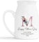 Personalised Mother’s Day Gift – Custom Mum Ceramic Jug – Floral Rose Gold M Initial – Milk Jug & Small Vase – Custom Names & Message – Unique Gift for Mum