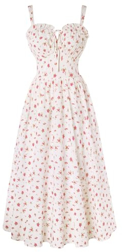 SCARLET DARKNESS Robe d'été décontractée pour femme - Sans manches - Bretelles spaghetti - Motif floral - Pour la plage