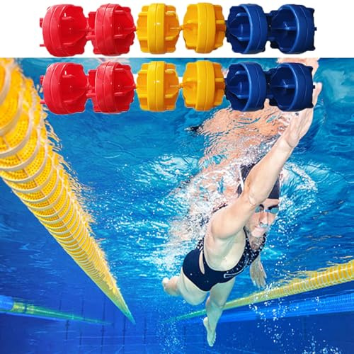 Pool-Sicherheitsleinen und Schwimmkörper, Poolseile und Schwimmkörper für Pool-Abtrennungen, Pool-Bahn-Abtrennungen, vormontierte Wasser-Sicherheitsleinen und Schwimmkörper-Kits(Steel Wire Ro,9m/29.53