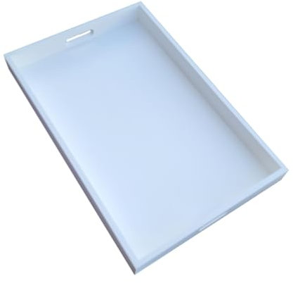 Wooden Serving Extra Large Tray 60 cm x 40 cm x 6 cm in White Color