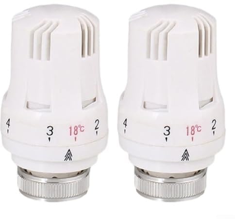 Smart Temperature Regulation Set of Two Thermostatic Radiator Valve Heads with Construction and Compatibility