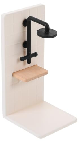 CVUTOVO Puppenhaus Badezimmer Dusche Möbel Modell Puppenbadzimmer Modisches Design zur Dekoration Familienaktivitäten und Kreative Spielmomente