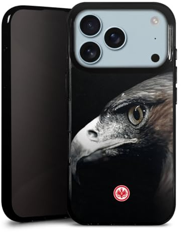 Silikon Hülle kompatibel mit Apple iPhone 17 Pro Case schwarz Handyhülle Eintracht Frankfurt Offizielles Lizenzprodukt Europameisterschaft
