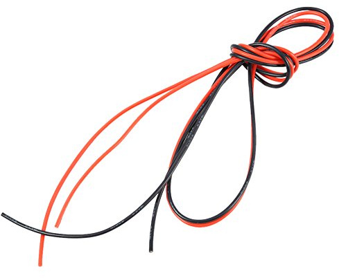 Ajunjiil per cavo 18awg, filo a filo di rame flessibile, per 2 m di lunghezza, opzioni di colore rosso e nero, per uso elettrico
