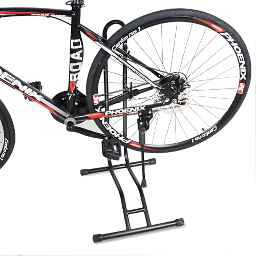 Portabiciclette Verticale da Terra Salvaspazio per Bici, Supporto Bicicletta Autoportante per Garage, Casa e Ufficio, Stabile e Regolabile, Montaggio Senza Foratura