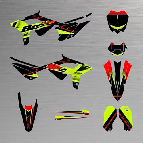 MXP Grafica Motocross Adesivi Personalizzati per Moto Beta RR Kit di Decalcomanie Adesive per Beta RR 250 300 350 400 450 2020 2021 2022 2023 (Giallo)