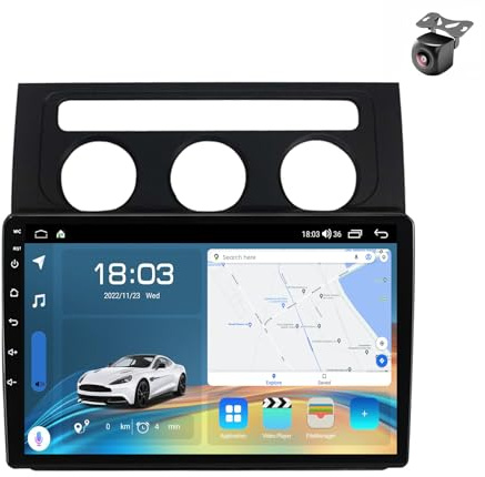 Android 15 Car Radio para Volkswagen Touran 1 2003 2004 2005-2010 NAVEGACIÓN GPS con Pantalla Táctil 9 Pulgadas Reproductor Multimedia Autoradio FM SWC Carplay Android Auto (Y3 8Core 2+64G)