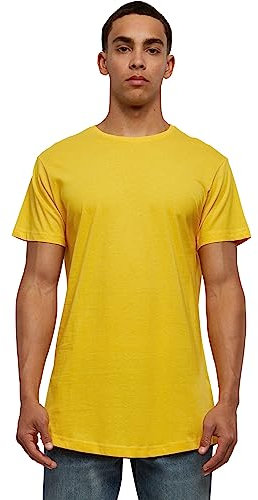 Urban Classics Men's Shaped Long T-Shirt, Yellow (Chrome Yellow), Small (Manufacturer Size: S)