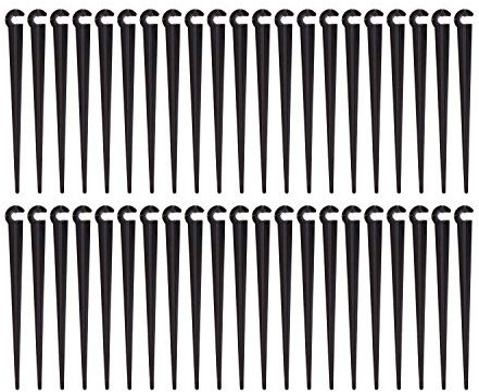 UClever Riego por Goteo Apoyo Estacas Rain Drip Irrigation Drippers para Camas de Flores, Jardines de Vegetales Jardines de Hierbas,100 Piezas