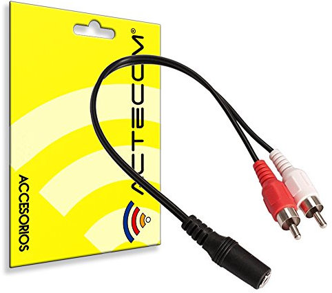 actecom® Cable de Audio Jack 3,5 mm a RCA Macho | Adaptador Estéreo Hembra a Macho | Audio Auxiliar Jack Hembra RCA Macho
