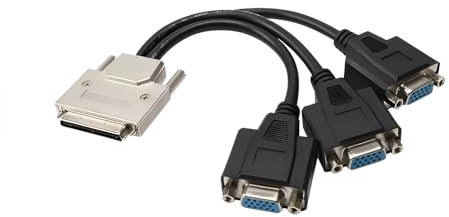 Seenoo VHDCI to 3-Port VGA Female Splitter Cable for Multi-Monitor Setups and Graphics Card Connection