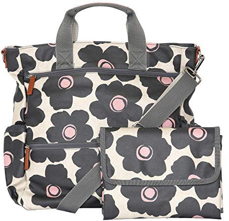 Wickeltasche für Zwillinge. Diese geräumige und multifunktionelle Wickeltasche lässt sich als Umhängetasche oder als Rucksack tragen und besitzt zusätzlich praktische Tragegriffe. (Beige)