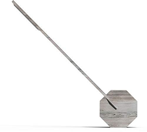 Gingko Octagon One Schreibtischlampe LED Lampe mit natürlichem Holzeffekt Finish, wiederaufladbar mit 36 LED Lichtausgang, verschiedene Farben, Grau