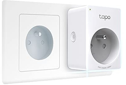 Tapo Prise Connectée WiFi, Prise Intelligente compatible avec Alexa et Google Home, 10A Type E, Contrôler le ventilateur, la cafetière, la lampe à distance, aucun hub requis, Tapo P100(FR) 1 Pack