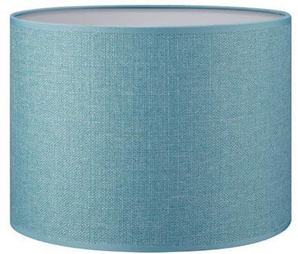 Home Sweet Home Moderner Lampenschirm Canvas | Zylinder |25/25/19cm | Benzinblau | Stoff-Lampenschirm aus Baumwolle | für E27 Lampenfassung | RoHS-geprüft | für Tischlampe